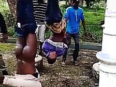 Thieves Tied & Severely Whipped By Mob (real)